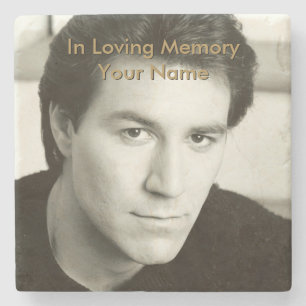 In Loving Memory Custom Photo Memorial Stone Coaster