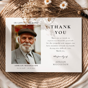 In Loving Memory Custom Photo & Message Thank You Card