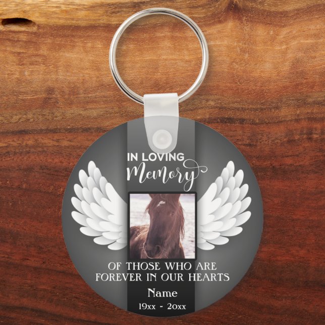 In Loving Memory Custom Photo, Name & Message Keychain (Front)