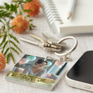 In Loving Memory Custom Photo Square Keychain