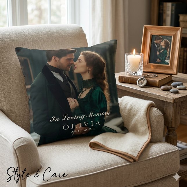 In Loving Memory Custom Photo Square Throw Pillow (In Loving Memory Custom Photo Square Throw Pillow)
