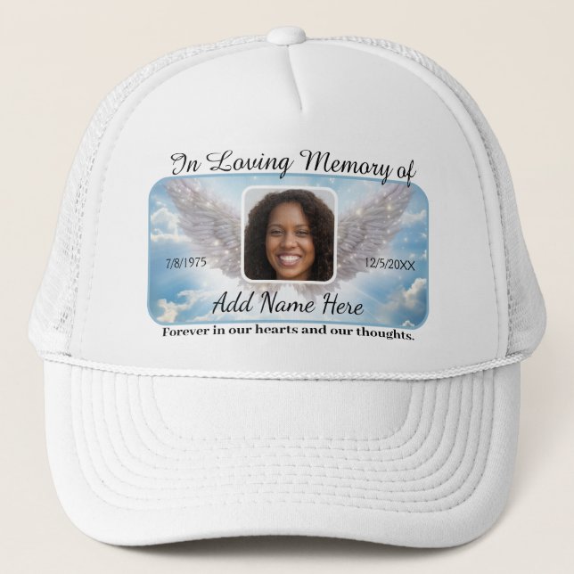 In Loving Memory Custom Photo Trucker Hat (Front)