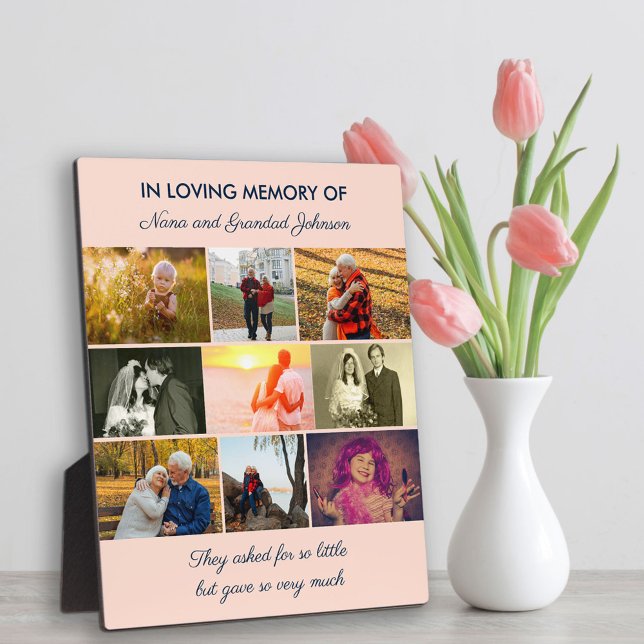 In Loving Memory Custom Quote 9 Photo Collage Plaque (Creator Uploaded)