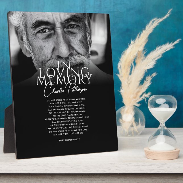 In Loving Memory Custom Text & Photo Memorial Plaque (Side)