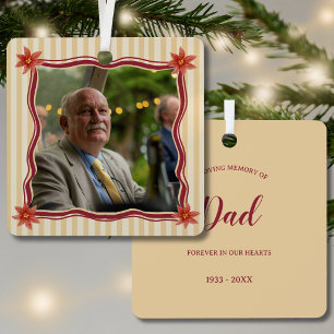 In Loving Memory Dad Picture Memorial Metal Ornament