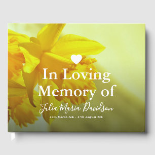 In Loving Memory   Daffodil Funeral Memorial Guest Book
