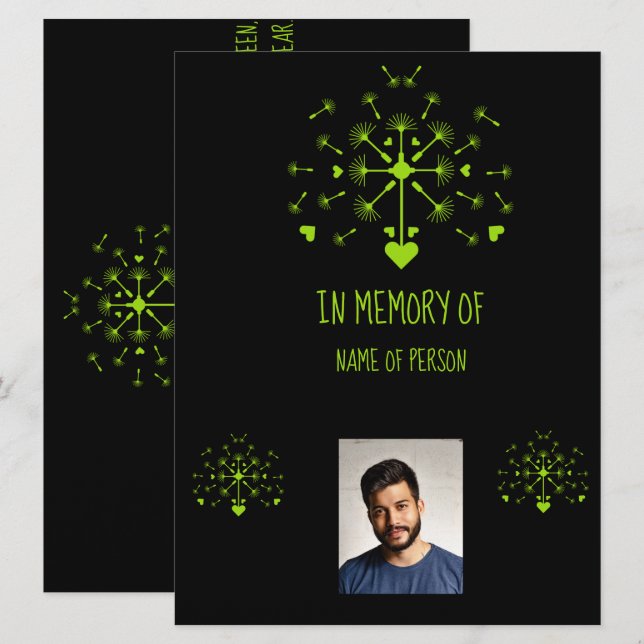 In Loving Memory Dandelion Art (Front/Back)