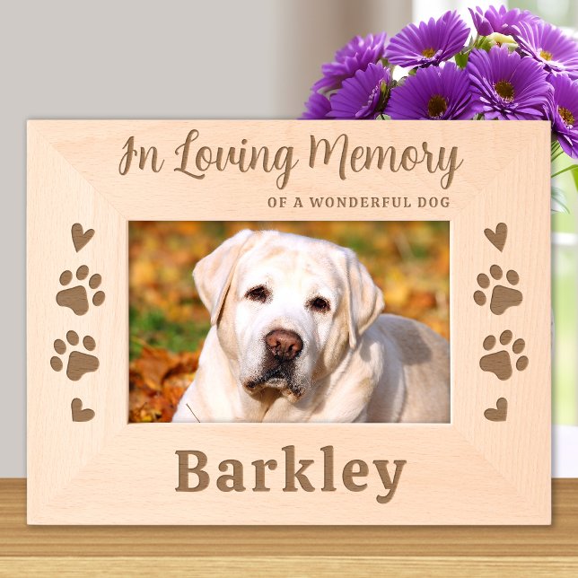 In Loving Memory - Dog Cat Paw Prints Pet Memorial Etched Frames (Creator Uploaded)