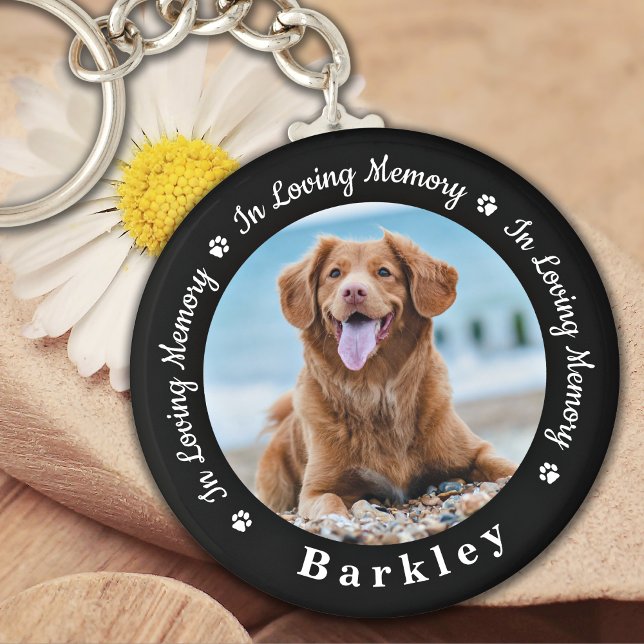 In Loving Memory Dog Loss Photo Pet Memorial Keychain (Creator Uploaded)