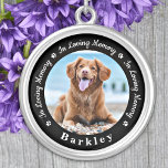 In Loving Memory Dog Loss Photo Pet Memorial Silver Plated Necklace<br><div class="desc">Honour your best friend with a custom photo memorial necklace. This unique pet memorials keepsake is the perfect gift for yourself, family or friends to pay tribute to your loved one. We hope your dog memorial photo necklace will bring you peace, joy and happy memories. Quote "In Loving Memory". Customize...</div>