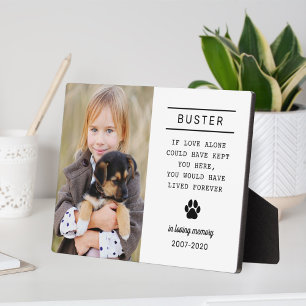 In Loving Memory Dog Personalized Photo Memorial Plaque