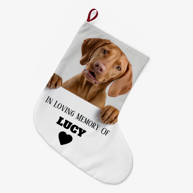 In Loving Memory | Dog Photo Christmas Stocking (Front (Hanging))