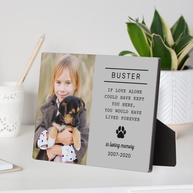 In Loving Memory Dog Photo Grey Plaque (Creator Uploaded)