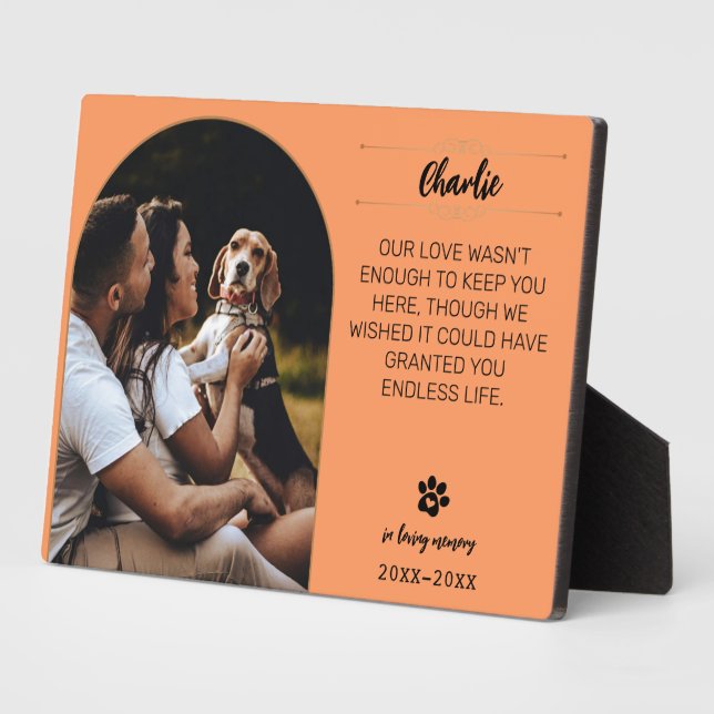 In Loving Memory Dog Photo Plaque – Personalized G (Side)