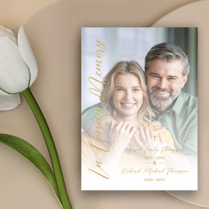 In Loving Memory Elegant Custom Couple's Funeral  Invitation