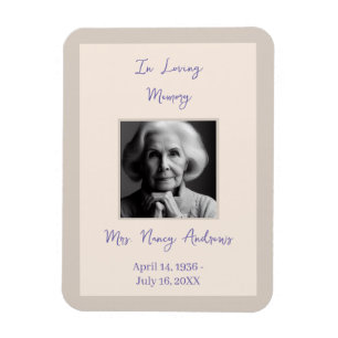 In Loving Memory Elegant Funeral Memorial Magnet