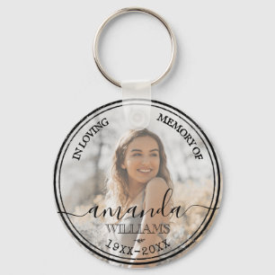 In Loving Memory   Elegant Memorial   Name, Photo Keychain