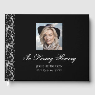 In Loving Memory Elegant Photo Guest Book