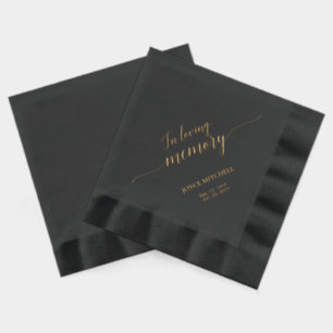 In Loving Memory   Elegant Script Memorial Funeral Foil Napkins