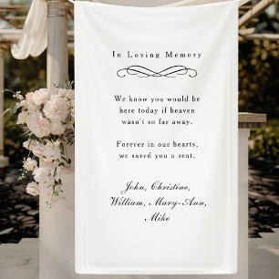 "In Loving Memory" Elegant Wedding Memorial White Banner