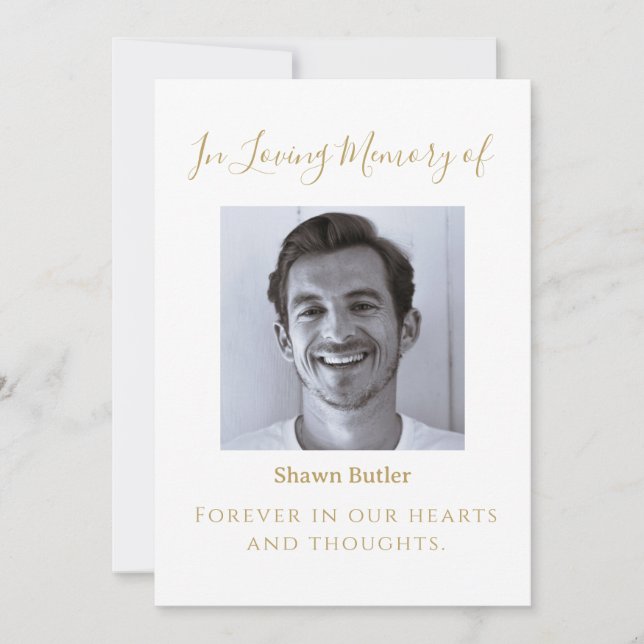 In Loving Memory, Elegant Wedding Sign Invitation (Front)