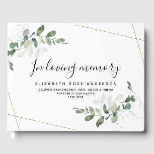 In Loving Memory Eucalyptus Funeral Guest Book
