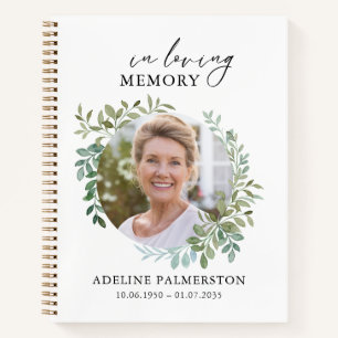 In loving Memory Floral Funeral Memorial Notebook