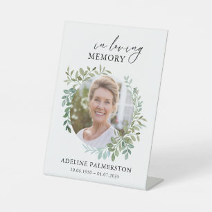 In loving Memory Floral Funeral Memorial Pedestal Sign