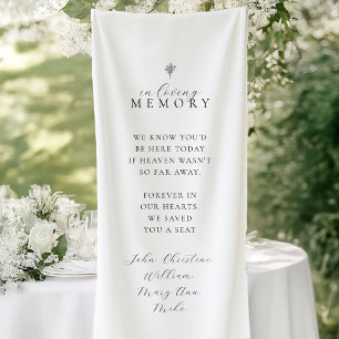 In Loving Memory! Floral Line Art Bouquet Wedding  Banner