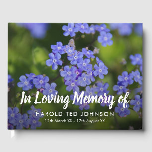 In Loving Memory   Forget-Me-Not Funeral Memorial Guest Book