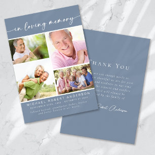 In Loving Memory Four Photo Collage Funeral Thank You Card