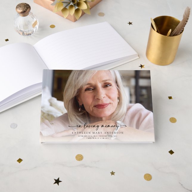 In Loving Memory Full Photo Funeral Guest Book (Front Open)