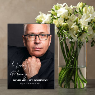 In Loving Memory Full Photo Memorial Program Tri-Fold Invitation