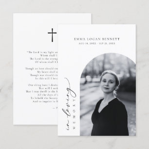 In Loving Memory Funeral Arch Photo Prayer Card