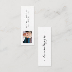 In Loving Memory Funeral Gift / Favour Bookmark Mi Mini Business Card