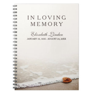 In Loving Memory   Funeral Guestbook   Beach Notebook