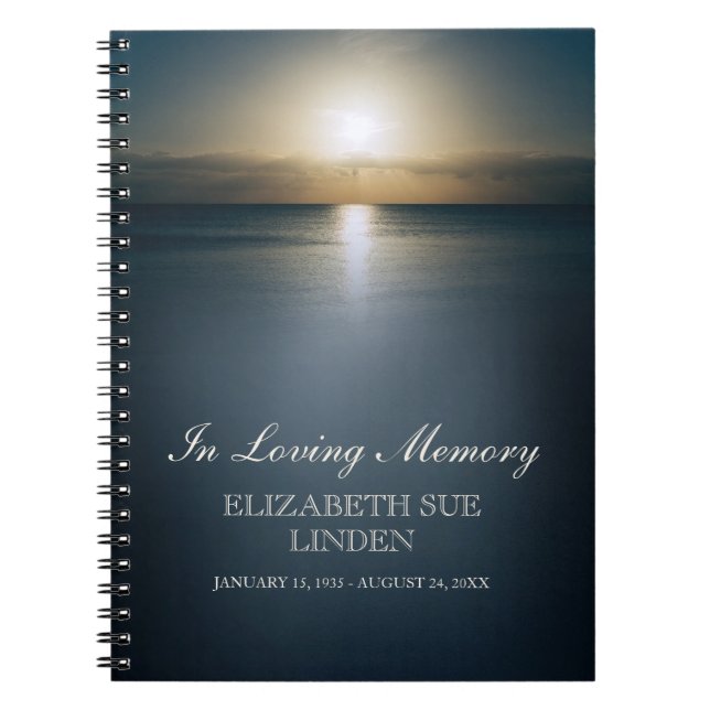 In Loving Memory | Funeral Guestbook | Ocean Notebook (Front)