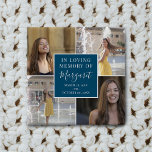 In Loving Memory Funeral Memorial Photo Collage 2 Inch Square Button<br><div class="desc">Remember a loved one with this gorgeous modern in loving memory memorial button. Featuring 4 instagram photographs of your family member or friend, an elegant template with the heading 'In loving memory' their name in handwritten calligraphy script font and the dates. Perfect for guests to wear in remembrance or as...</div>