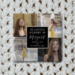 In Loving Memory Funeral Memorial Photo Collage 2 Inch Square Button<br><div class="desc">Remember a loved one with this gorgeous modern in loving memory memorial button. Featuring 4 instagram photographs of your family member or friend, an elegant template with the heading 'In loving memory' their name in handwritten calligraphy script font and the dates. Perfect for guests to wear in remembrance or as...</div>