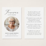 In Loving Memory Funeral Memorial Prayer Card<br><div class="desc">Keep the memory of your loved one close with our In Loving Memory Funeral Memorial Prayer Card. These simple and modern prayer cards serve as a beautiful tribute to honour their life and offer comfort during this difficult time. Featuring an elegant design, customizable with a photo of your choice, these...</div>