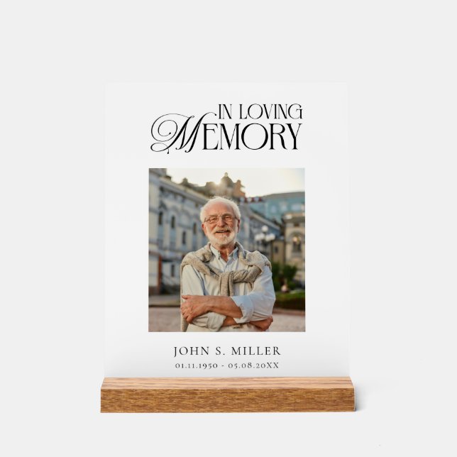 In Loving Memory Funeral Memorial Sign (Front)