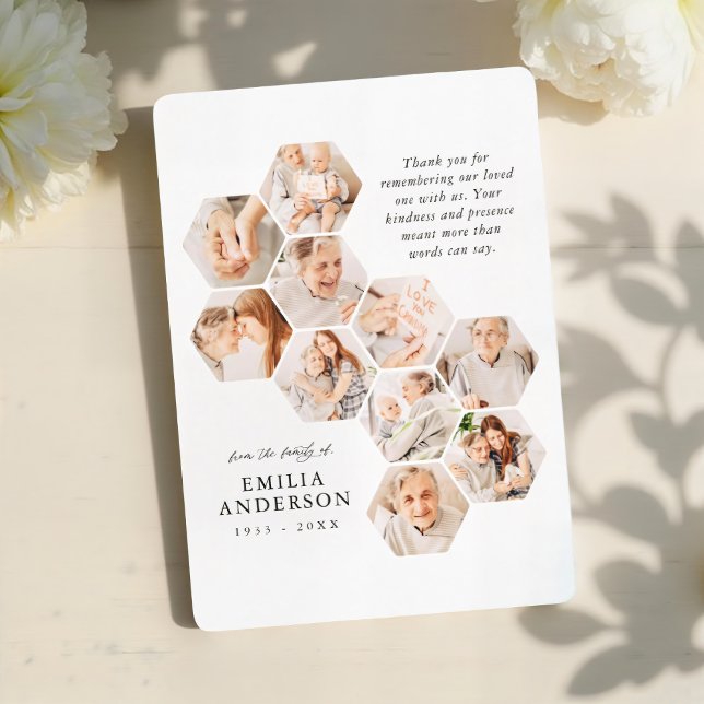 In Loving Memory Funeral Modern 10 Photos Card (Creator Uploaded)