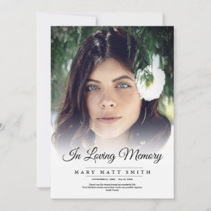 In loving Memory Funeral Photo Sympathy Grief Loss Thank You Card