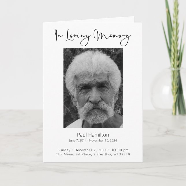 In Loving Memory Funeral Program Order of Service  (Front)