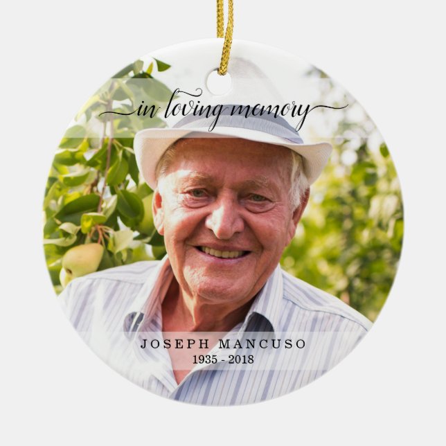 In Loving Memory Funeral Sympathy Ceramic Ornament (Front)