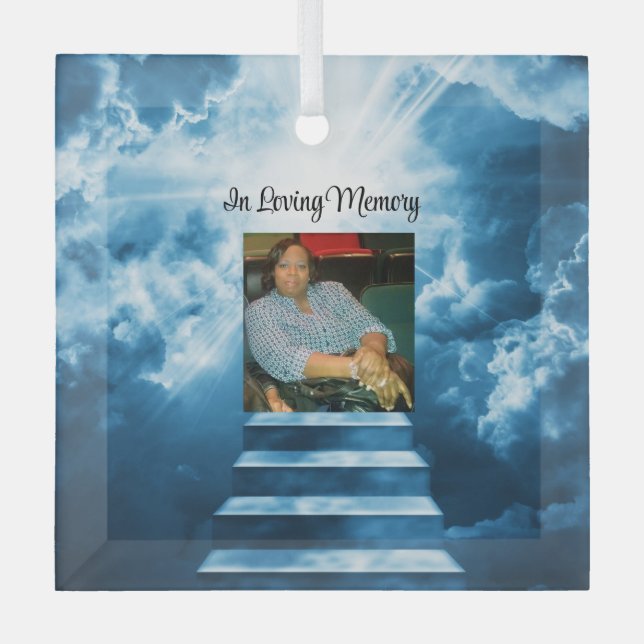 In loving memory glass ornament (Front)