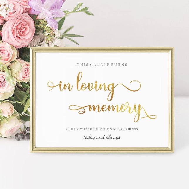 In loving memory gold 8x10 Wedding Sign (Creator Uploaded)