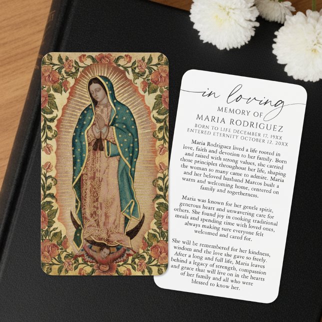 In Loving Memory Guadalupe Funeral Prayer Cards (Créateur téléchargé)