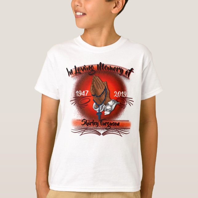 In loving memory  hands personalized red T-Shirt (Front)