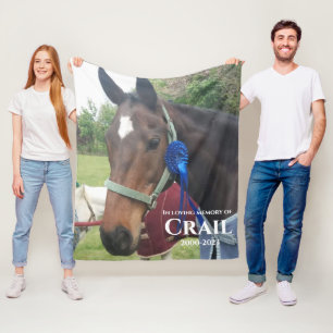 In loving memory horse photo memory keepsake  fleece blanket